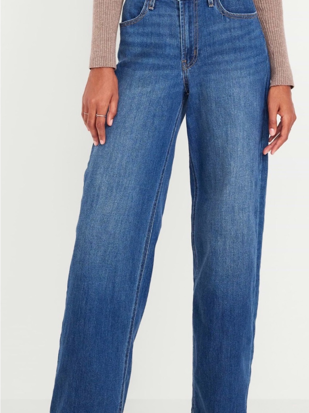 EUC Old Navy Wide Leg Jeans - Dark Blue Wash Short